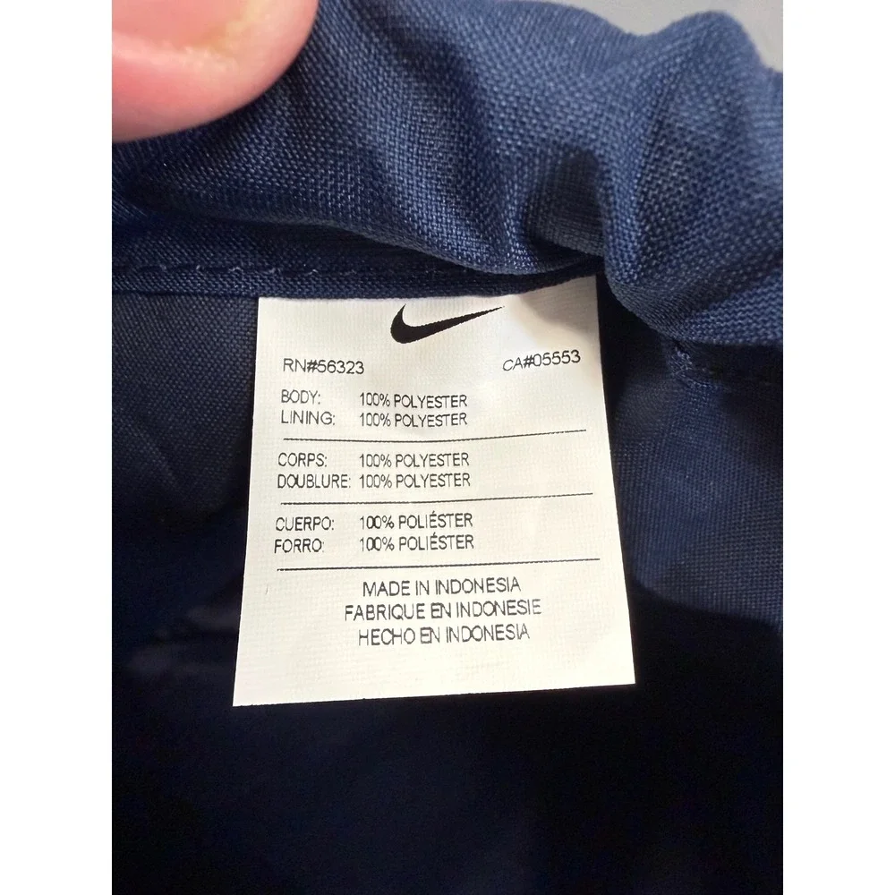 Nike Heritage Drawstring Cinch Backpack Navy Blue Yellow Logo BA5351-451